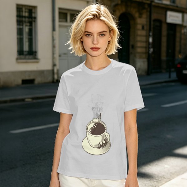 Olive T-Shirt With Hot Cocoa Cup And Marshmallows Graphic Print
