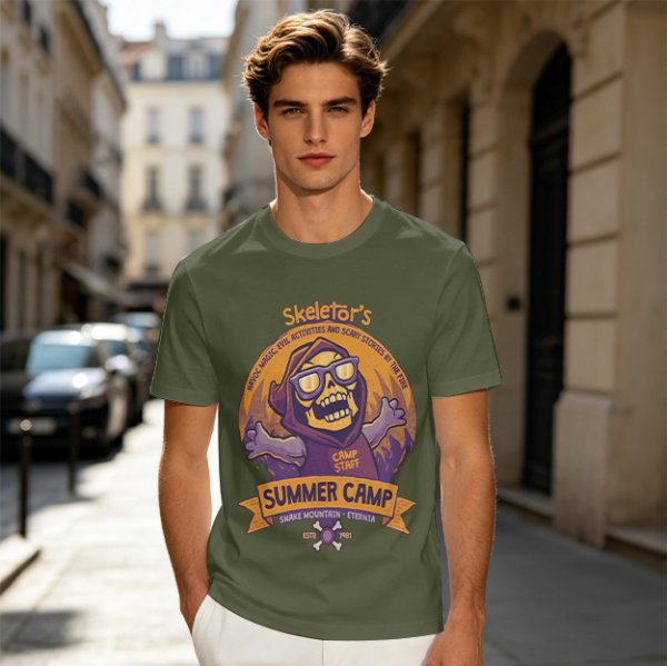 Skeletor's Summer Camp Themed Graphic T-Shirt