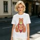 Olive T-Shirt With Happy Bear Holding Fork And Knife Here For Snacks Print