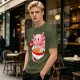 Olive T-Shirt Featuring a Cute Pink Axolotl Eating Ramen