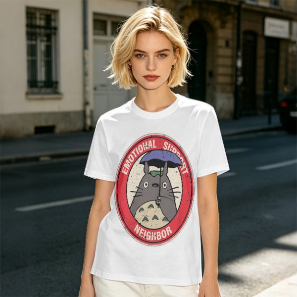 Olive T-Shirt with Emotional Support Neighbor Totoro Graphic