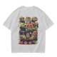 Olive T-Shirt With Halloween Themed Food And Pumpkin Cat Print