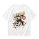 Olive graphic tee with caffeine kick cartoon coffee cup design