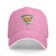 Black Baseball Cap With Pizza Slice Heart Print Design