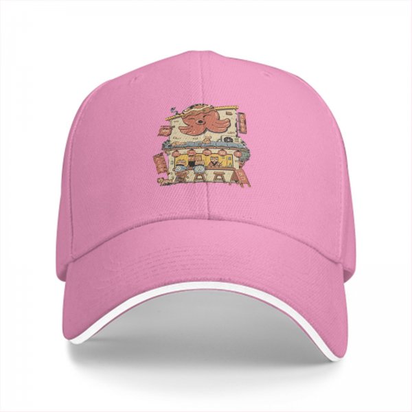 Black Baseball Cap With Cute Octopus Ramen Shop Graphic