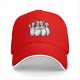 Black Baseball Cap With Scared Bowling Pins Graphic