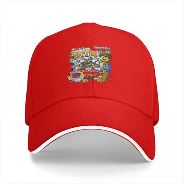 Black Baseball Cap With Lego Brix Graphic Print