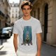 Olive Green T-Shirt With Cartoon Rabbit Character Graphic