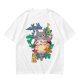 My Neighbor Totoro Graphic T-Shirt with Anime Characters and Leaves