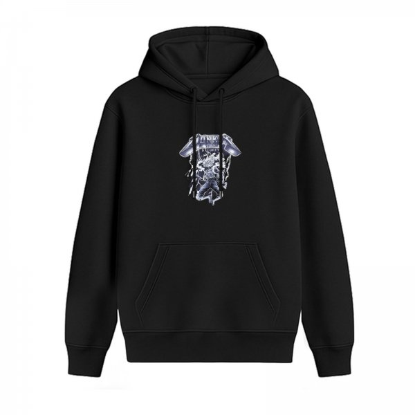 Black Hoodie With Anime Graphic Print Design