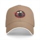 Black baseball cap with devil cat 'Purr Evil' graphic print