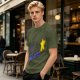 Olive Graphic T-Shirt With Star And Rainbow Text Design