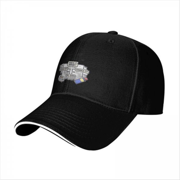 Funny Baseball Cap With Meme Flowchart Design Featuring Tape And Duct Tape