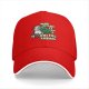 Black baseball cap with funny Christmas cat wobbling defense print