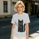 Olive T-Shirt With Cute Black Cat Holding Knife Graphic