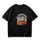 Olive T-Shirt With Cartoon Penguin Driving Car 'My Destination?' Print