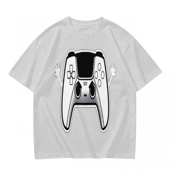 Olive T-Shirt With Cartoon Game Controller Graphic
