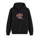 Black hoodie with cute squirrel holding a steaming coffee cup