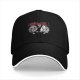 Black Baseball Cap With Rock And Roll Cartoon Graphic Design