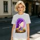 Olive T-Shirt With Purple Haired Woman And Concert Stage Print