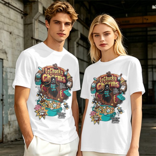 Olive T-Shirt With LeChucky Charms Pirate Cereal Graphic