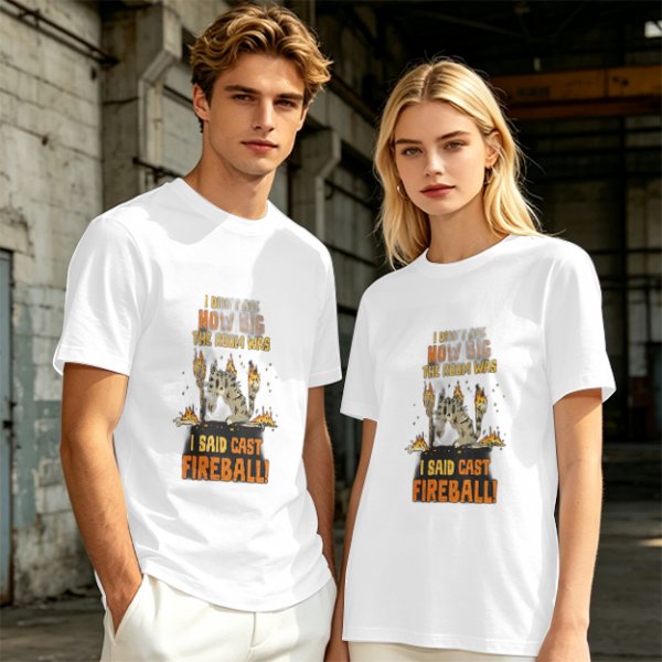 I Didnt Ask How Big The Room Was I Said Cast Fireball Cat T-Shirt