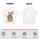 Olive T-Shirt With Samurai Cat Holding Katana And Koi Tattoos