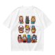Olive T-Shirt With Cute Anime Cat Character Print