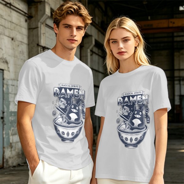Magical Spirits Ramen Totoro Graphic Olive T-Shirt