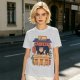 Olive T-Shirt with Cat Ramen Shop Artwork