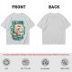 Olive T-Shirt with Cartoon Pirate Ship Blue Sea Cruise Print