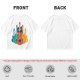 Olive T-Shirt With Colorful Cat Guitar Illustration