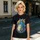 Olive T-Shirt with Whimsical Forest Spirit and Butterfly Print