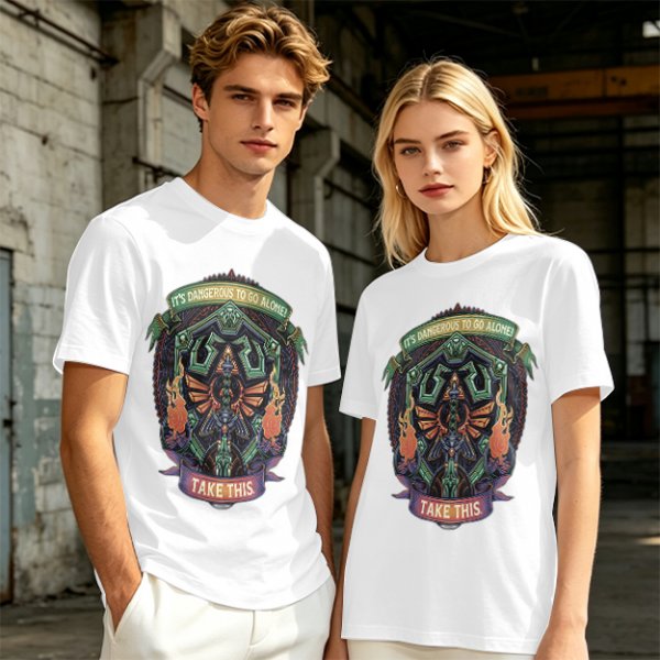It's Dangerous To Go Alone Take This Zelda Themed Graphic T-Shirt