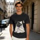 Olive T-shirt with Cute Black Cat Wrapped in Blanket Graphic