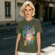 My Neighbor Totoro Graphic T-Shirt with Anime Characters and Leaves