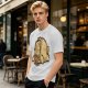 Olive Green T-Shirt With Cartoon Droopy Pug Graphic Print