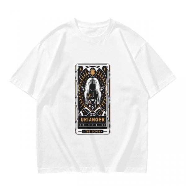 Olive T-Shirt with Urianger Tarot Card Style Graphic Print