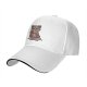 Black baseball cap with cute raccoon snacking and 'powered by pure snacks' text