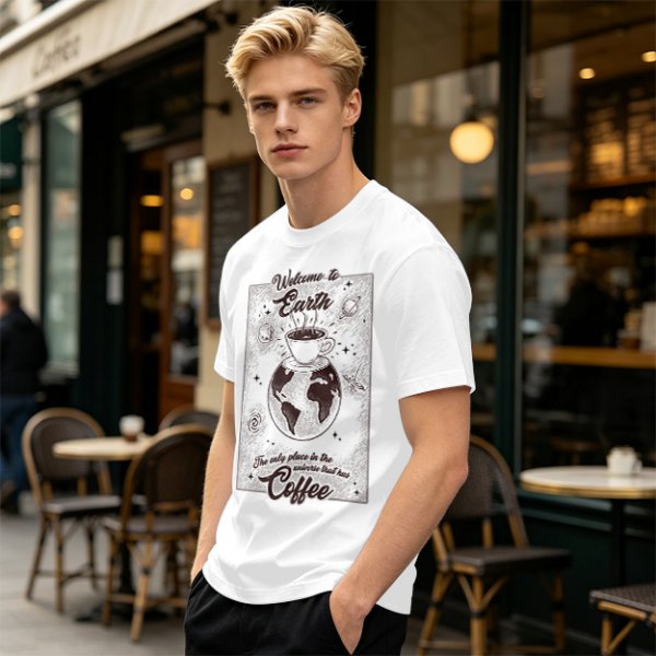 Welcome to Earth Coffee Lover Graphic T-Shirt