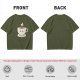 Olive Green T-Shirt With Cute Smiling Steaming Coffee Cup Print