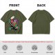 Olive T-shirt with Halloween Jack-o'-lantern Warrior Graphic