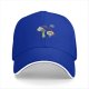 Black baseball cap with 'More Coffee!' monster graphic print
