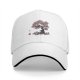 Black baseball cap with cherry blossom tree and skulls graphic
