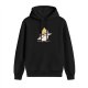 Black Hoodie With Cute Cockatiel Bird Holding Knife Graphic