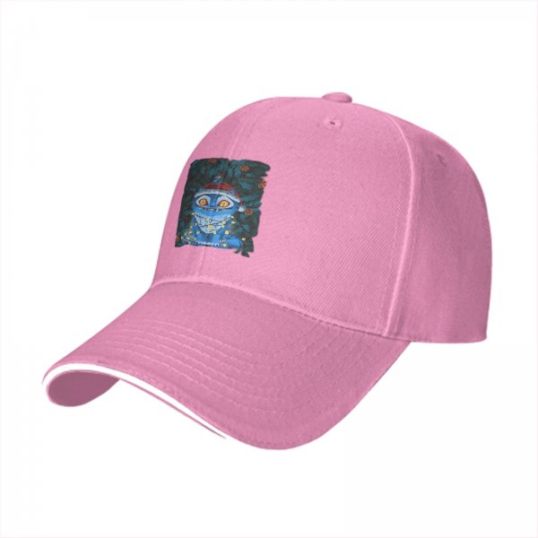Black Baseball Cap With Christmas Cheshire Cat Print