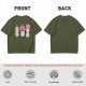 Olive Green T-Shirt With Cute Mushroom Creature Graphic