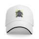 Black baseball cap with villainous fantasy warrior graphic print