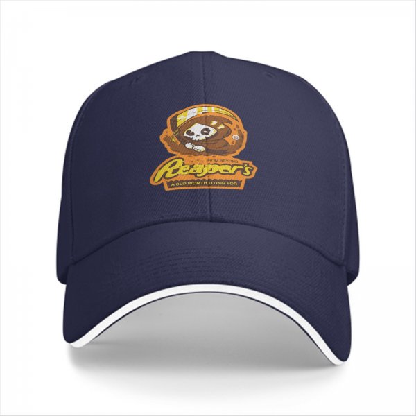 Black baseball cap with cute Reaper's graphic and slogan