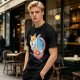 Olive T-shirt with Shiba Inu in Ramen Cup Graphic